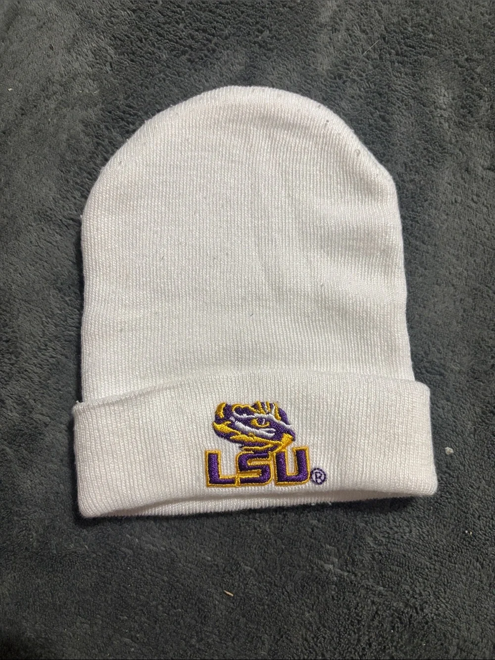 White Baby Beanie Hat - Official Logo